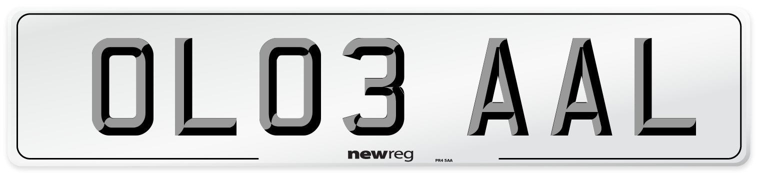 OL03 AAL Number Plate from New Reg